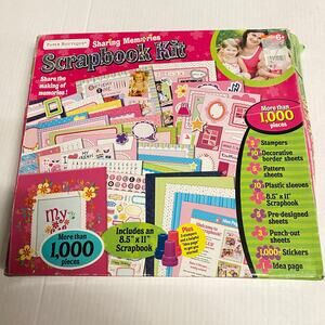 New Paper Boutique Sharing Memories Scrapbook Kit  1,000+ Pieces w/ Scrapbook